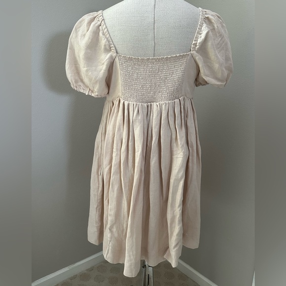 NWT J Crew puff sleeve linen-cupro blend mini dress - Picture 3 of 11